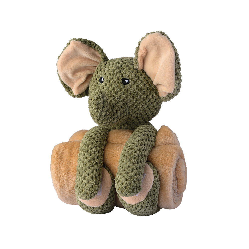 Kuschelfreund Elefant – 2-in-1 Plüschtier & Decke für Welpen