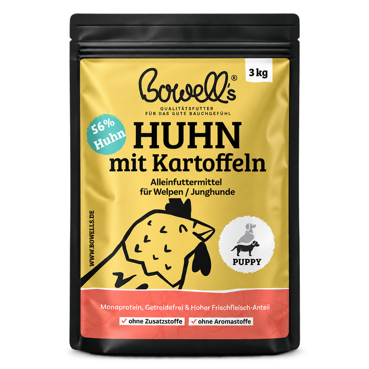 Trockenfutter Huhn mit Kartoffeln für Welpen – 3 kg
