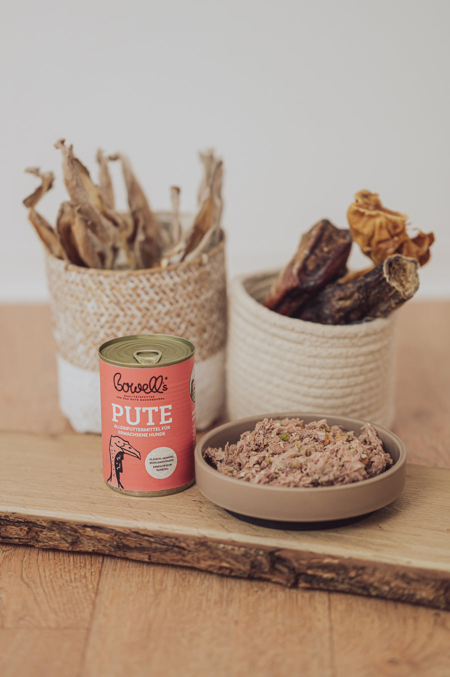 Bowell's Pute Adult mit Brokkoli Nassfutter fuer Hunde mit empfindlichem Magen
