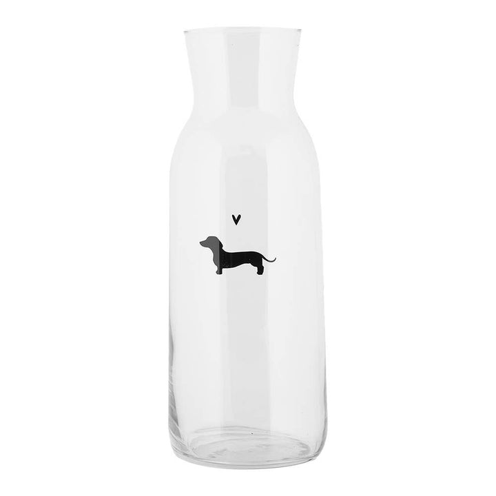 Dackel-Karaffe aus Glas mit Dackelmotiv, 1 Liter