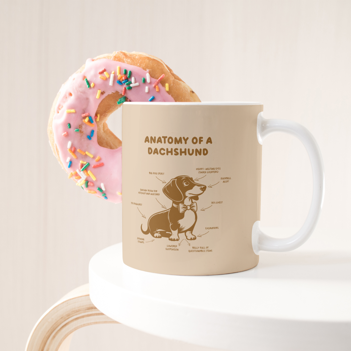Tasse mit Dackelmotiv frontal